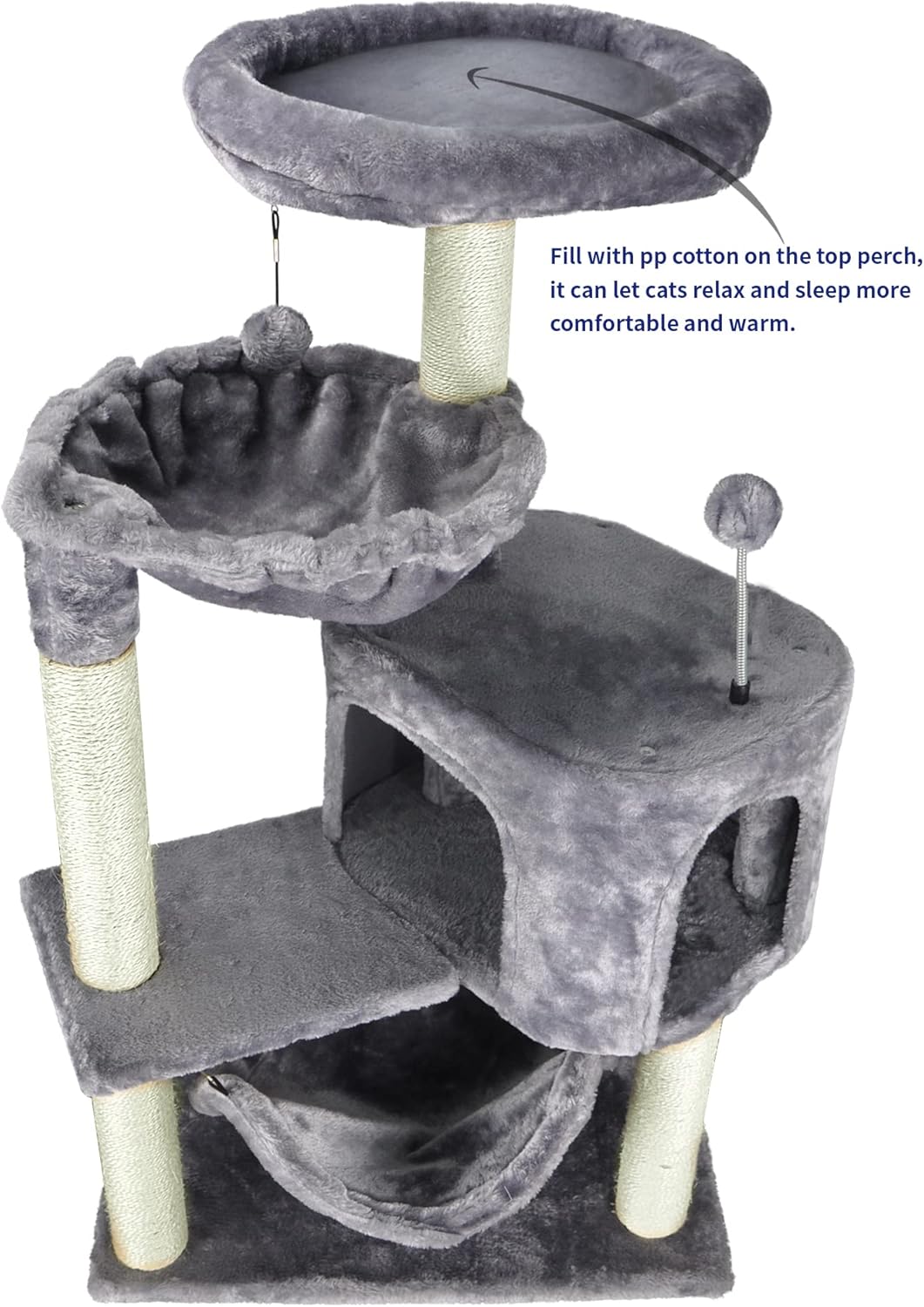 Luxury Cat Tree with Condo Hammock