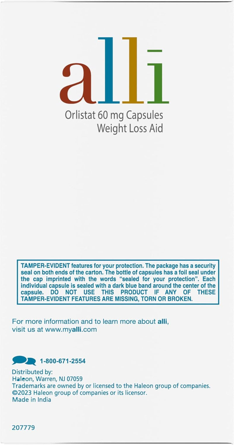 Diet Weight Loss Supplement Pills, Orlistat 60Mg Capsules Starter Pack, Non Prescription Weight Loss Aid, 60 Count(Pack of 1)