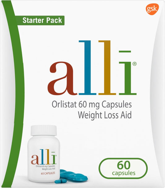 Diet Weight Loss Supplement Pills, Orlistat 60Mg Capsules Starter Pack, Non Prescription Weight Loss Aid, 60 Count(Pack of 1)